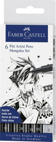 Set stilolapsash Faber-Castell PITT Artist Pen Mangaka, 6 copë, shumëngjyrësh