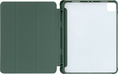 Kapak tableti Hurtel Stand për iPad Pro 12.9" 2021, bëhet edhe si qëndrim, jeshile e errët