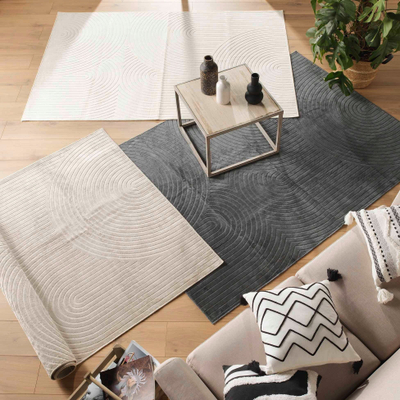 Tapet për dhomë dite Douceur d'intérieur Loft, me model gjeometrik, 140x200 cm, gri e errët