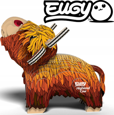 Puzzle 3D Eugy Highland Cow, 34 copa, ekologjik, shumëngjyrësh
