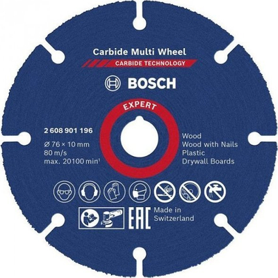 Disk prerës Bosch EXPERT Carbide Multi Wheel, 76 mm, vrimë 10 mm