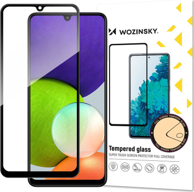Stikla mbrojtëse Wozinsky Super Durable, për Samsung Galaxy A22 4G, Full Glue, kornizë case friendly, e zezë