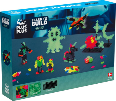 Set ndërtimi Plus-Plus Learn to Build Glow, 500 copa, që ndriçojnë në errësirë