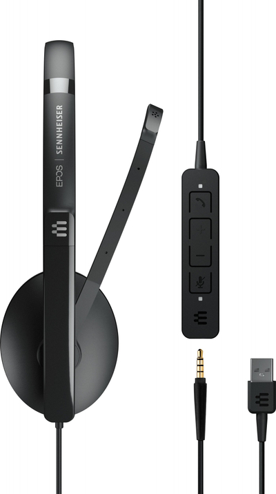 Kufje Epos Adapt 135 II, me mikrofon, USB C dhe 3.5mm, të zeza