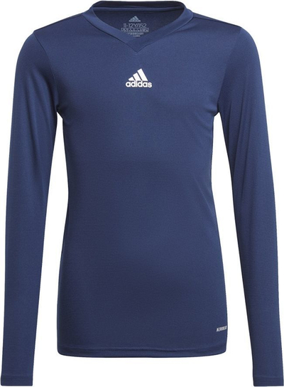 Bluzë sportive për kalamaj adidas Team Base Tee Jr GN5712, me mëngë të gjata, AEROREADY, blu navy