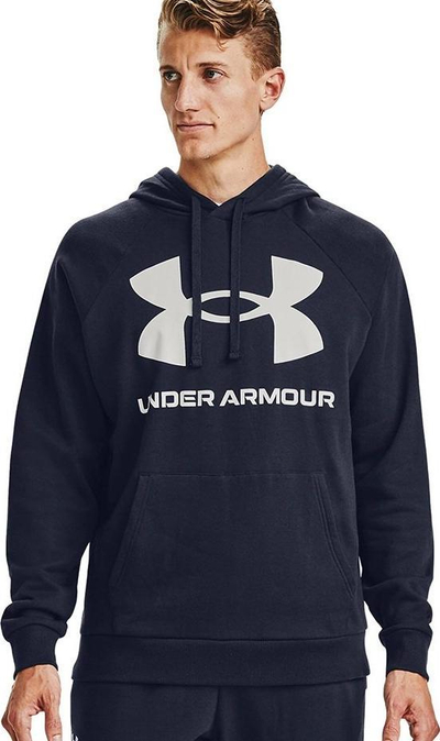Bluzë me kapuç Under Armour Rival Fleece Big Logo HD për burra, masa M, blu e errët