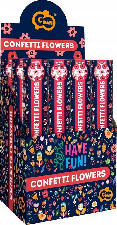 Konfeti festiv Godan Confetti Flowers, pneumatik, 30 cm, shumëngjyrëshe