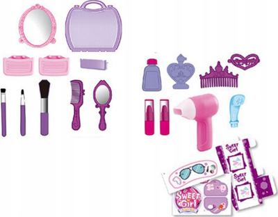Set lodër parukerie LeanToys, 21 pjesë, në valixhe lejla