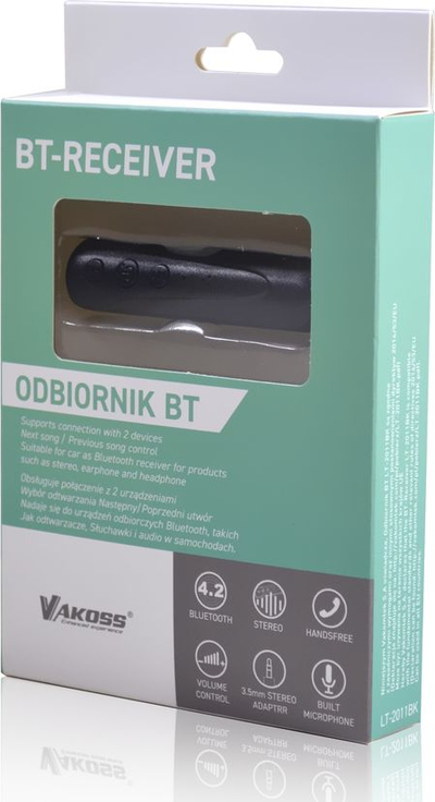 Marrës Bluetooth Vakoss LT-2011BK, me mikrofon, i zi