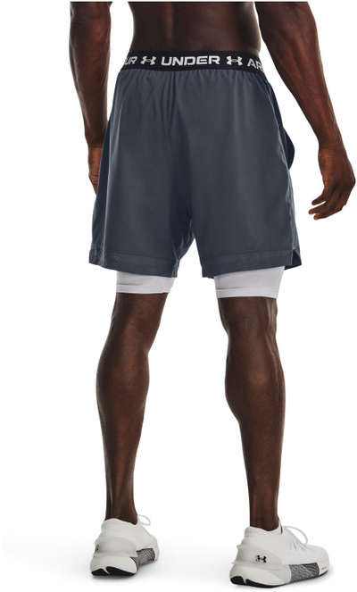 Спортски шорц за мажи Under Armour Vanish Woven 2-in-1, еластичен полиестер, сив