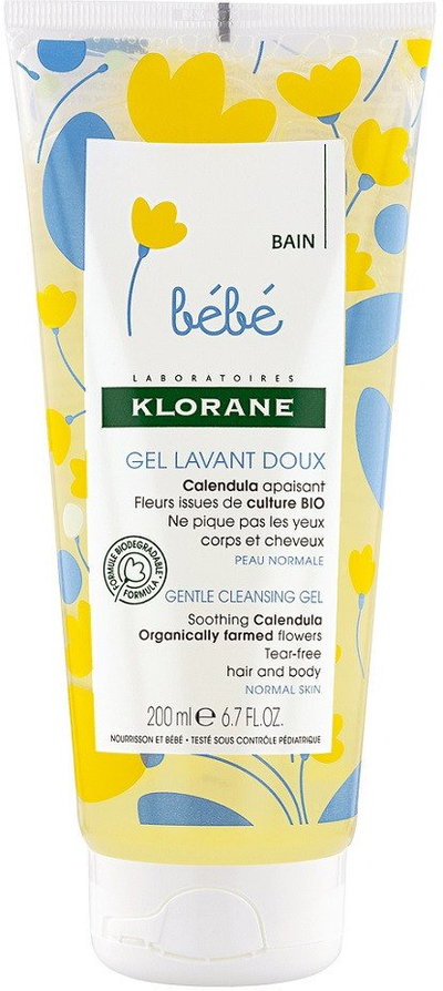Xhel larës 2në1 për foshnja Klorane, me kalendula, 200 ml