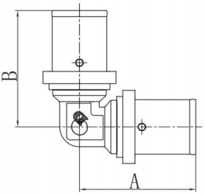 Gypthyes bërryl Alupex PEX, 20x20, press fitting
