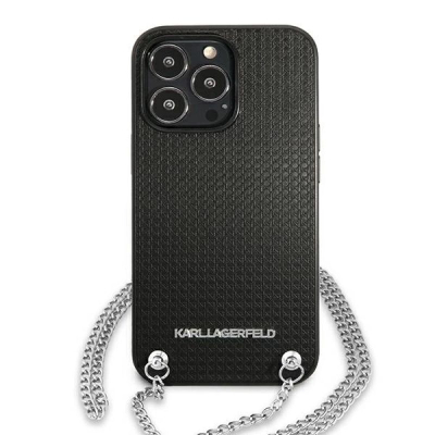 Mbulesë telefoni Karl Lagerfeld KLHCP13XPMK për iPhone 13 Pro Max 6.7\", me zinxhir, e zezë