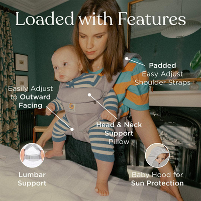 Mbajtëse bebe Ergobaby Omni Classic Mesh, ergonomike, material rrjetë, e zezë Onyx