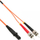 Kabllo optike InLine Patch Cord MTRJ/ST, OM2 50/125µm, 2m, portokalli