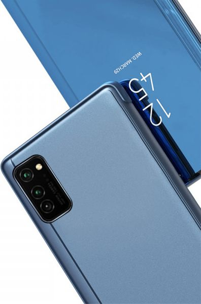 Këllëf flip Huawei Y6P Clear View me mbajtëse, blu