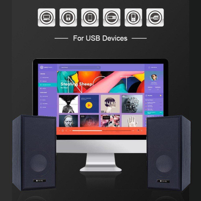 Altoparlantë PC Techly Wooden Speaker, 6W RMS, USB, të zinj