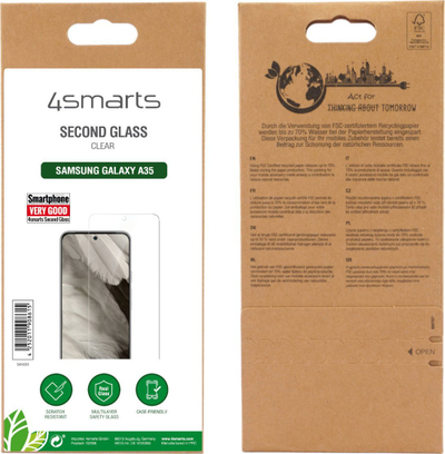 Xham mbrojtës 4smarts Second Glass për Samsung Galaxy A35, 9H, transparent