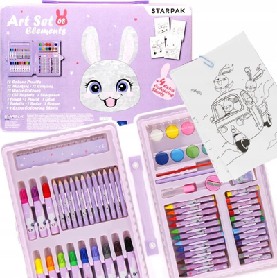 Set kreativ Starpak Rabbit, 68 pjesë, për fëmijë, shumëngjyrësh