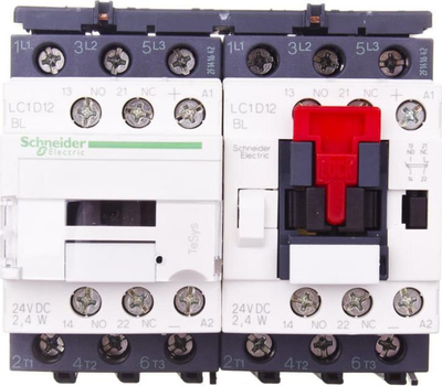 Kontaktor reversing Schneider Electric TeSys Deca LC2D12BL, 12A, 5.5kW, 24V DC