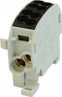 Bllok shpërndarës Simet SCB 25 Cu SIMBLOCK 80110, 8 pika lidhje, për shinë TS 35, i zi