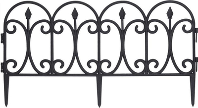 Rrethoje kopshti ProGarden Palisade, 60x30cm, set 4 copë, e zezë