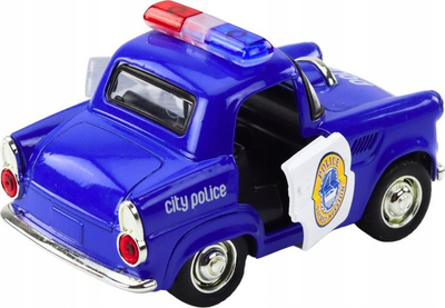 Makina lodër policie Welly Classic, shkalla 1:38, mekanizëm fërkimi, e zezë