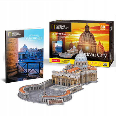 Пазл 3Д картон National Geographic Kids, Базилика Свети Петар, 101 дел, многуобоен