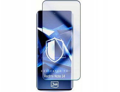 Xham mbrojtës 3mk HardGlass Max Lite për Redmi Note 14 5G, 0.3mm, shumë i kthjellët, i zi