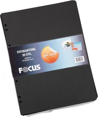 Fletë kartoni foto Focus Timesaver SA4, set me 30 copa, Super A4, ngjyrë e zezë