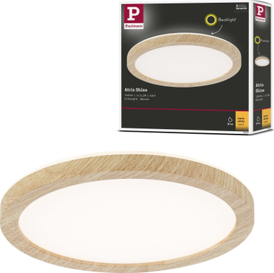 Panel tavani LED Paulmann Atria Shine, 11.2W, 19cm, me pamje dru natyral