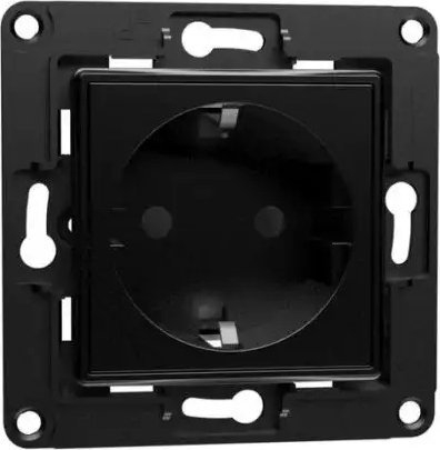 Prizë muri Shelly Wall Socket EU, montim në mur, e zezë