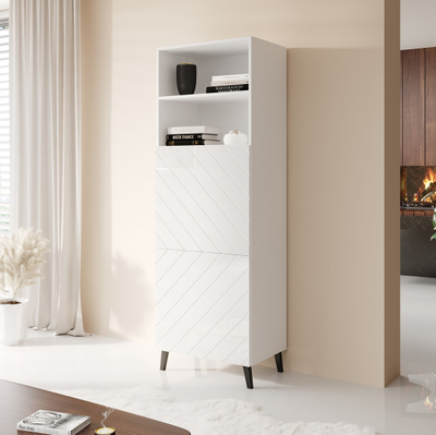 Dollap ABETO, 60x40x176.5 cm, MDF, i bardhë me shkëlqim