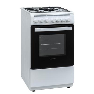 Shporet me gaz dhe elektrik Heinner HFSC-V60LITGC-WH, 4 vatra, 50x60 cm, i bardhë
