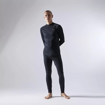 Set bazë termik Craft Core Warm Baselayer M për burra, material poliester, i zi