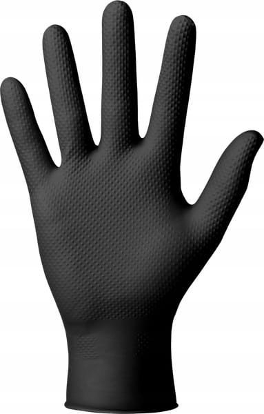 Doreza nitrili njëpërdorim Mercator GoGrip 3D Diamond, pa pluhur, 24 cm, të zeza, madhësia L, 50 copë