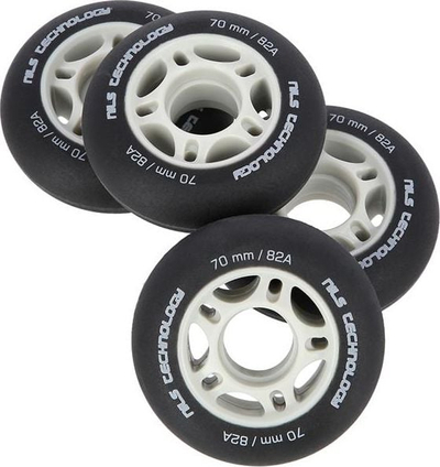 Rrota patinash Nils Extreme PU 70x24 mm, fortësi 82A, të zeza matte