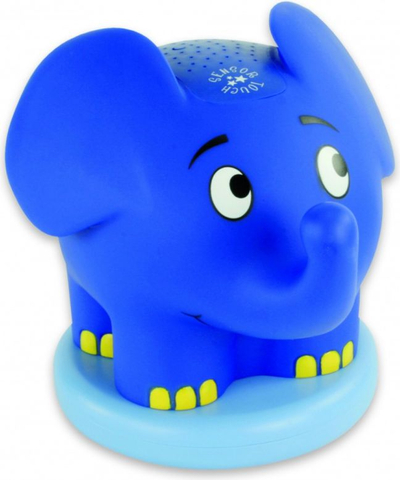 Dritë nate Pferdekaemper Elephant LED, me sensor me prekje, me projeksion yjesh, blu
