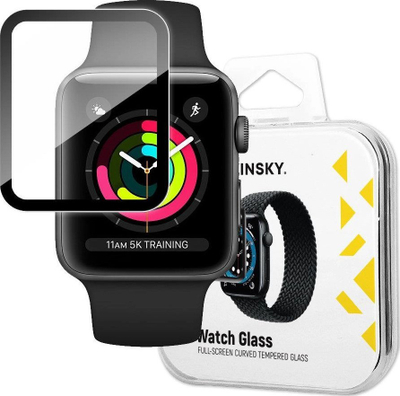 Xham mbrojtës Wozinsky Watch Glass për Apple Watch 3 2 1, 42mm, mbulim i plotë, i zi