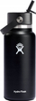 Shishe termike Hydro Flask Wide Mouth 32oz, kapak me pipëz, çelik inox, e zezë