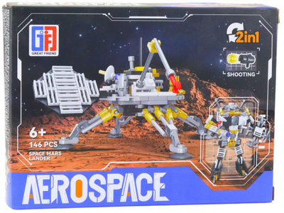 Set konstruktues Aerospace Mars Lander Robot 2 në 1, 146 pjesë, shumëngjyrësh