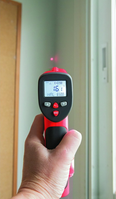 Termometër infra të kuq Kapro 308, diapazon -50°C gjer më 650°C, ekran me dritë, i kuq e zi