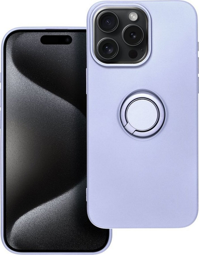 Mbulesë silikoni Forcell për iPhone 15 Pro Max, me unazë mbajtëse, vjollcë