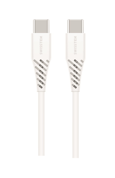 Kabllo Swissten TPE USB-C/USB-C, PD, 5A, (100W,) 2.5m, e bardhë