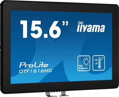 Monitor me prekje Iiyama 15.6\", 10 pika prekje, ndriçim i fortë, i zi