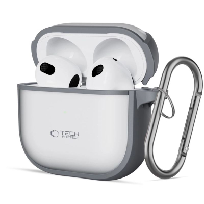 Mbrojtëse për kuti Tech-Protect Magmat, për Apple AirPods 4, gri mat