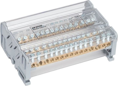 Bllok shpërndarës elektrik MOREK MOBLOCK MAB4126A18, 4 pole, 125A, për shinë DIN TS35