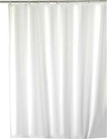 Perde dushi WENKO 19146100 Uni White, 100% poliester, me 12 unaza, e bardhë