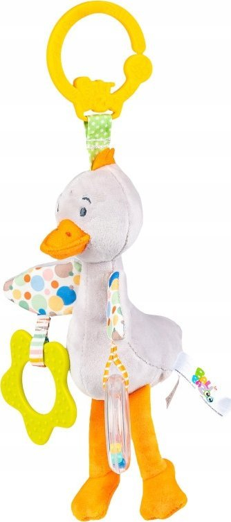 Lodër varëse për bebe Balibazoo Duck, me lloj-lloj teksturash, shumëngjyrëshe