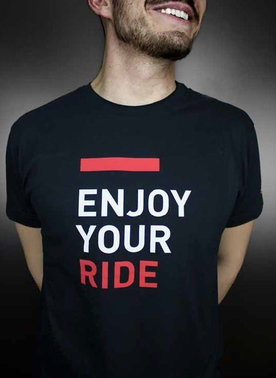 Блуза за мажи Sel le Italia Enjoy Your Ride, класичен крој, со кратки ракави, црна
